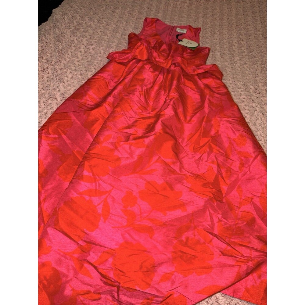 Kate Spade For Target Peplum Dress Pink Red Floral NWT Size 00 Long